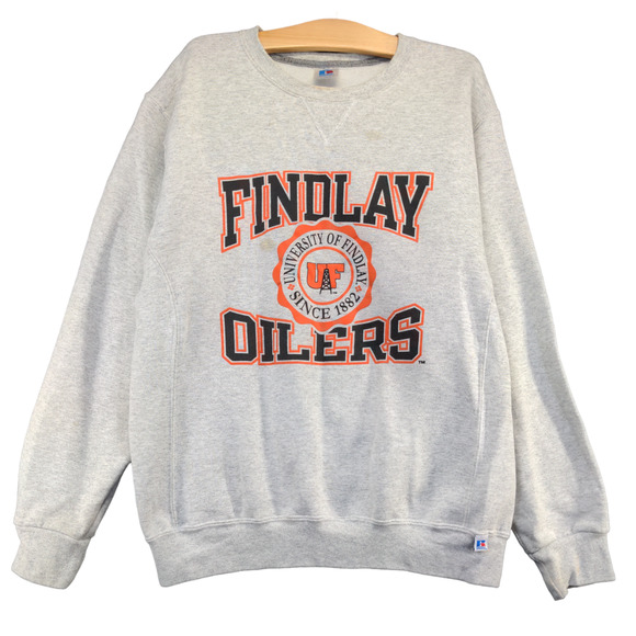 Russell Athletic Men's Findlay Oilers Pullover Sweatshirt Gray Large Crew Neck - Picture 1 of 15